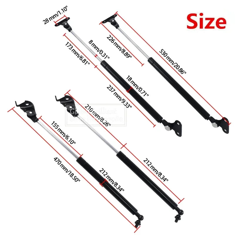 Pair Bonnet / Pair Tailgate Gas Struts Lift Support For Toyota Land Cruiser 80 Series 90-97 Front Bonnet Length 47cm Tailgate