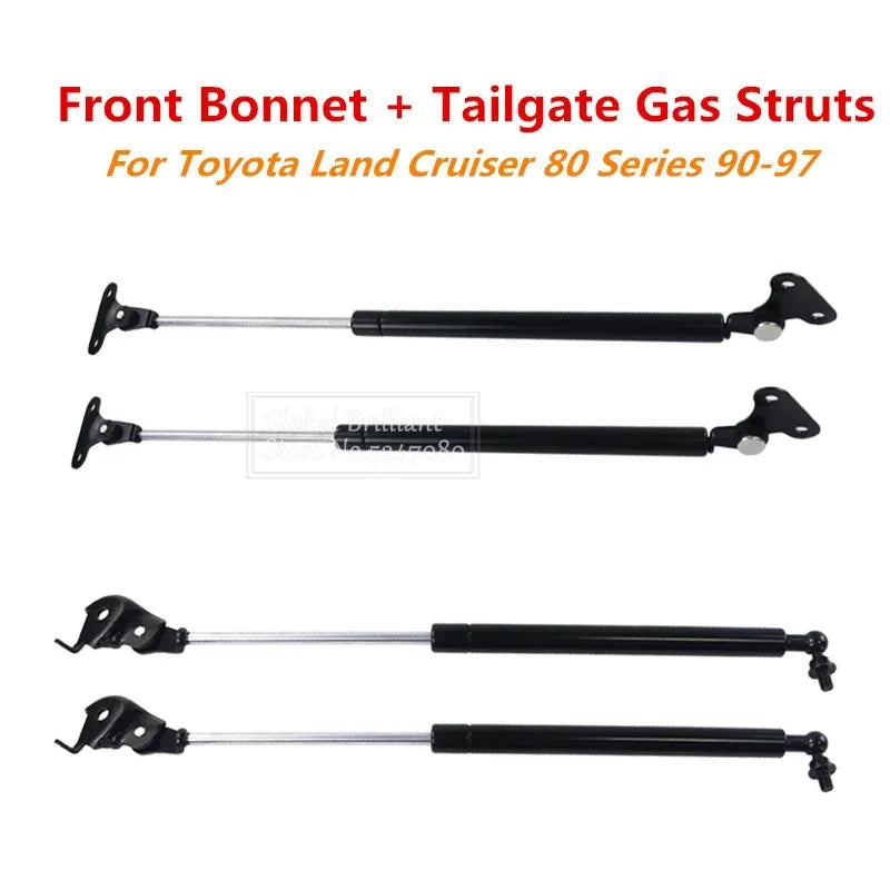 Pair Bonnet / Pair Tailgate Gas Struts Lift Support For Toyota Land Cruiser 80 Series 90-97 Front Bonnet Length 47cm Tailgate